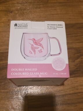 Native Double Walled Coloured Glass Mug - Pink